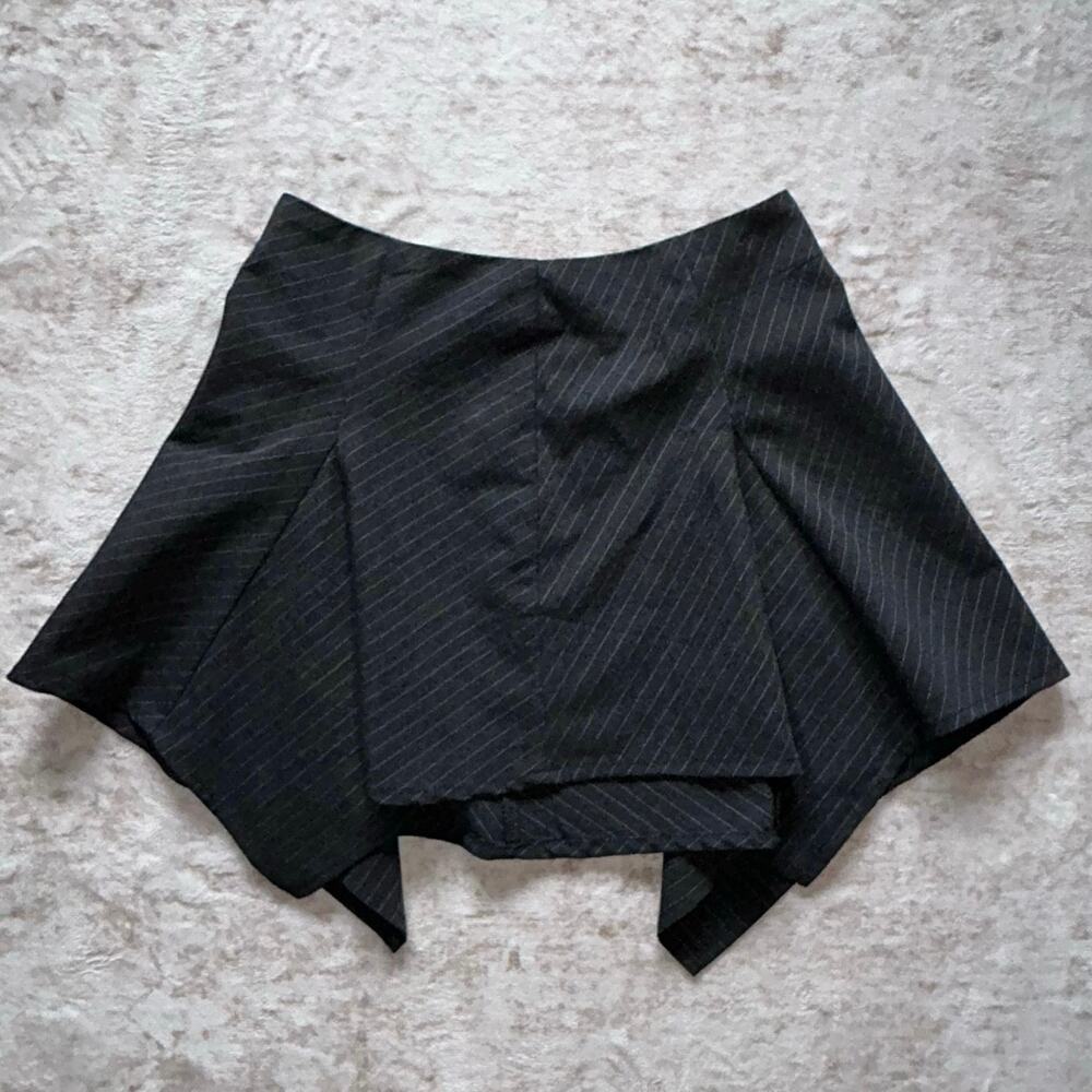 handkerchief pinstripe mini skirt xs